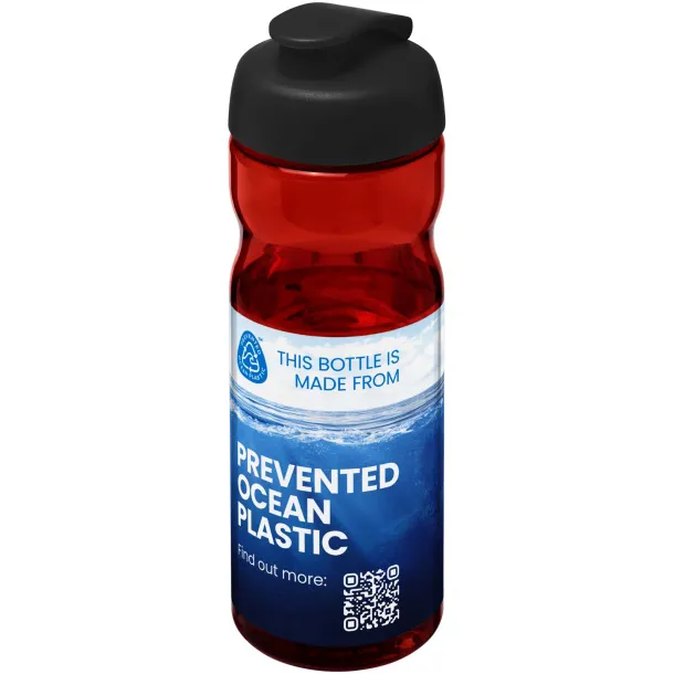 H2O Eco sportska boca s automatskim poklopcem, 650 ml Crvena Crna