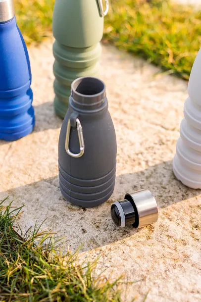 Erin Silicone foldable drinking bottle 550 ml Siva