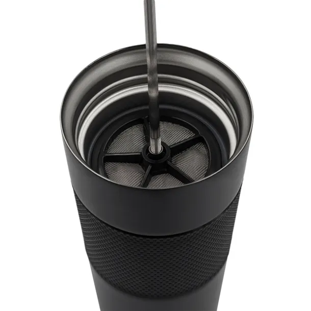 ASPET thermal mug with french press 450 ml Black