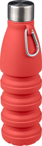 Erin Silicone foldable drinking bottle 550 ml Crvena