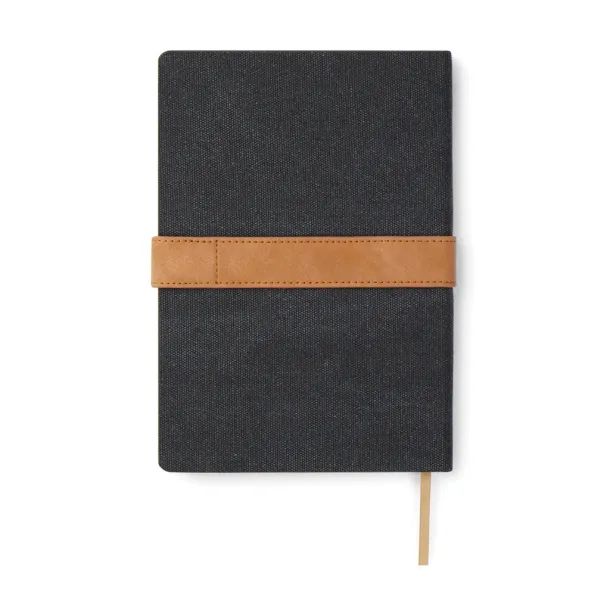  VINGA Bosler A5 RCS recycled canvas note book - Vinga Black