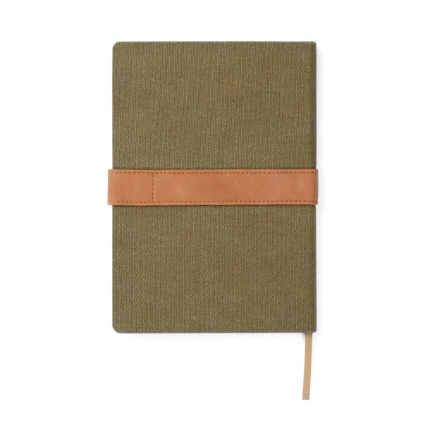  VINGA Bosler A5 RCS recycled canvas note book - Vinga Green