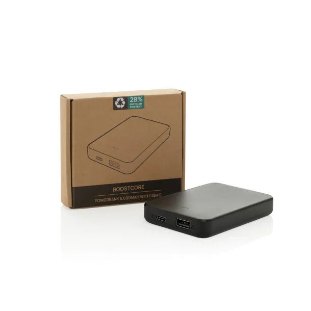 Boostcore prijenosna baterija s USB C priključkom, 5 000 mAh - XD Collection Crna