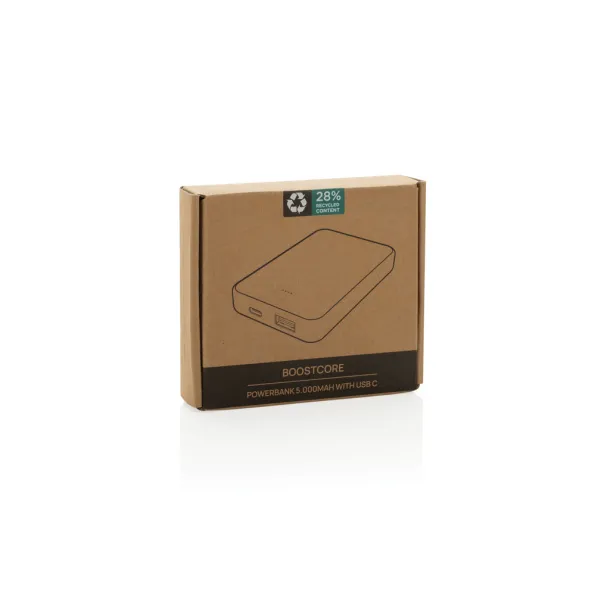 Boostcore prijenosna baterija s USB C priključkom, 5 000 mAh - XD Collection Crna