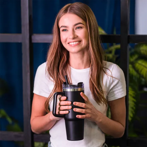 MEMPHIS vakuum šalica, 900 ml Crna