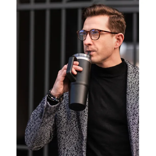 MEMPHIS vakuum šalica, 900 ml Crna