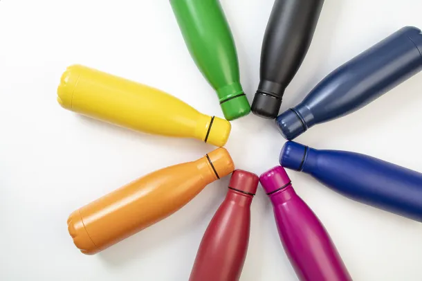 Refill recycled stainless steel bottle Yellow