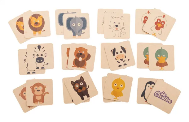 Minimor Eco custom memory game, animals Natural