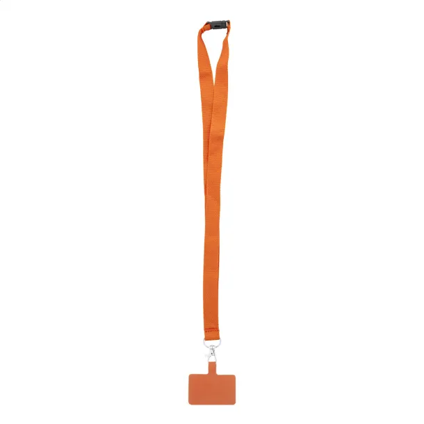Revent Call RPET mobile holder lanyard Orange
