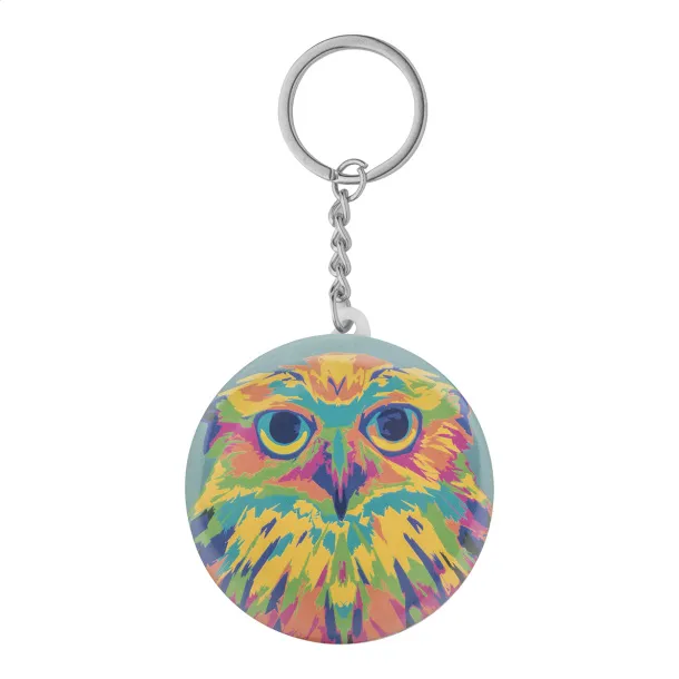 KeyBadge Bottle pin button keyring Silver White