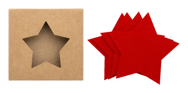 Vagnes RPET Christmas coaster set Red