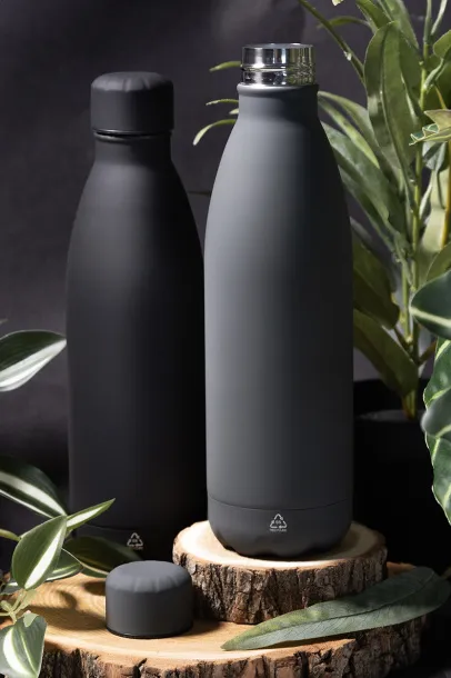 Refill Soft recycled stainless steel bottle Black