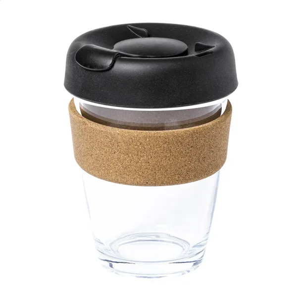 Corgla glass travel mug 300 ml Transparent Black