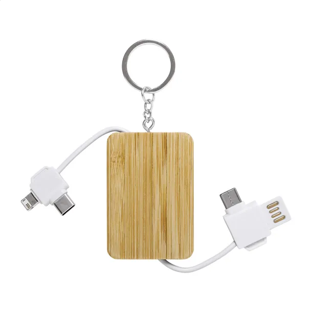 Edulis keyring USB charger cable White Natural