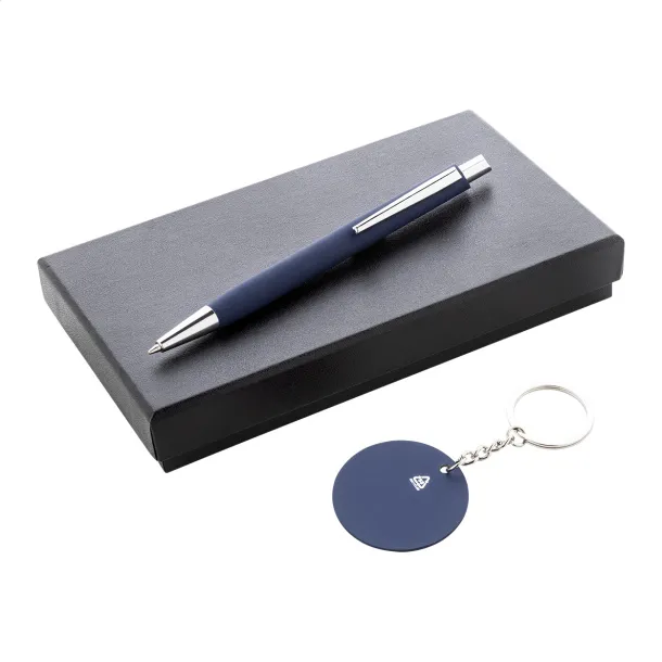 Miroset pen and keyring set Dark blue