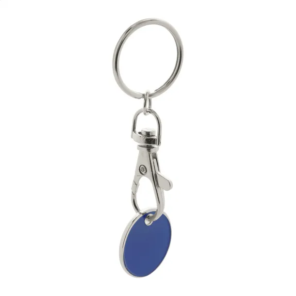 Eurocoin trolley coin keyring Blue