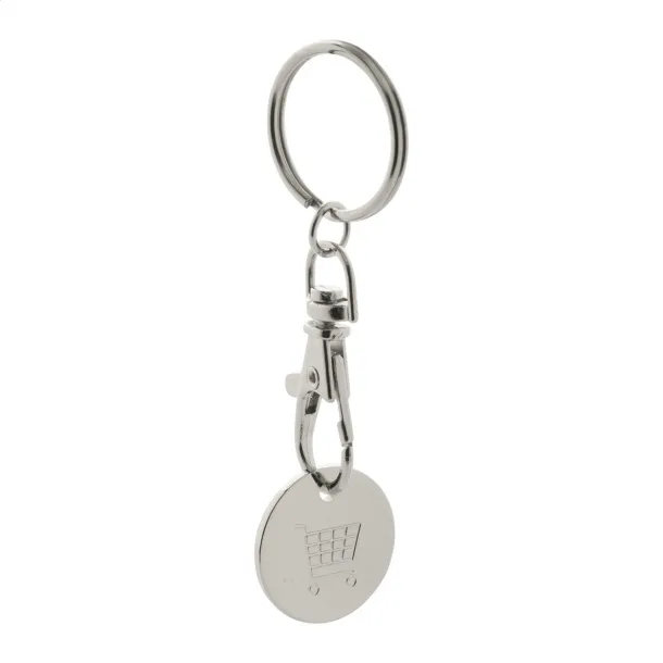 Eurocoin trolley coin keyring Blue
