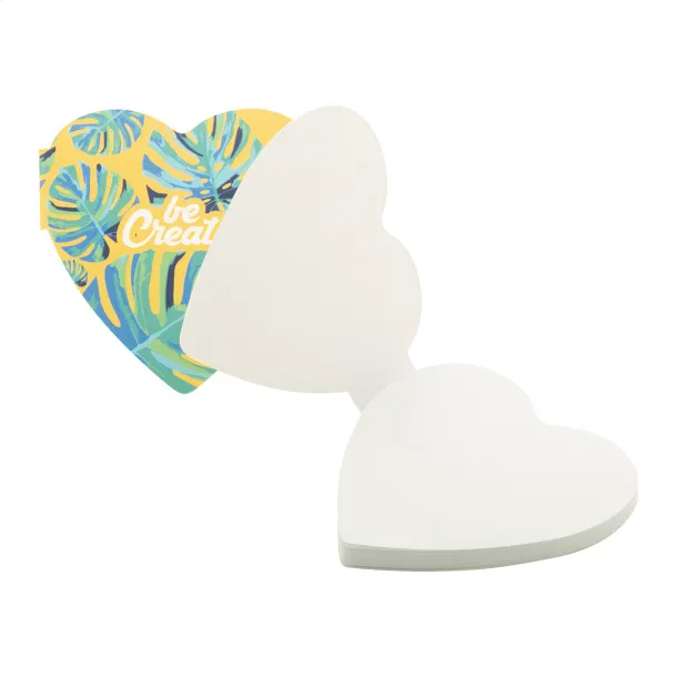 CreaStick Heart custom sticky notepad White