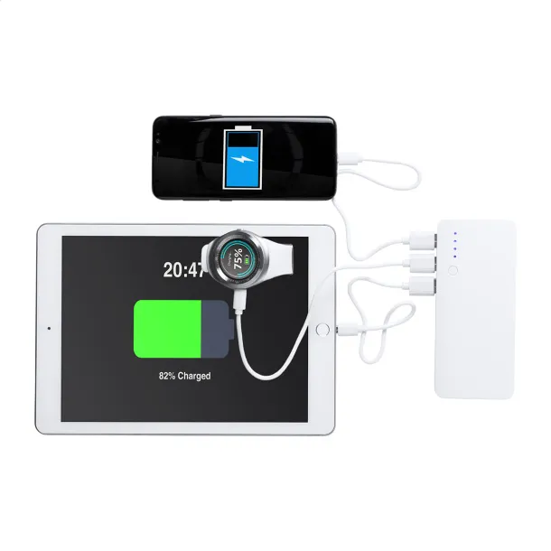 Tenak USB prijenosna baterija, 10 000 mAh Plava Bijela