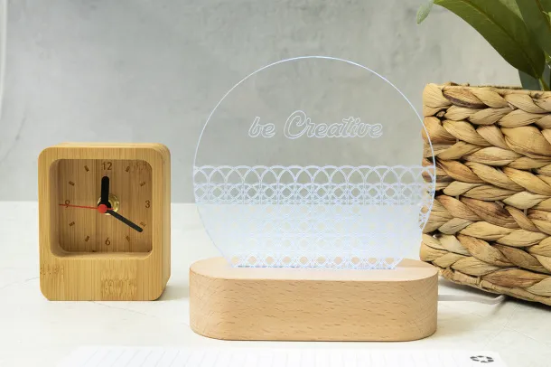 Woodify LED light trophy, pentagon Transparent Natural