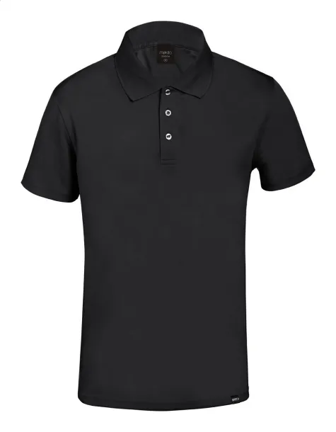 Noran RPET polo majica kratkih rukava, 180 g/m² Crna