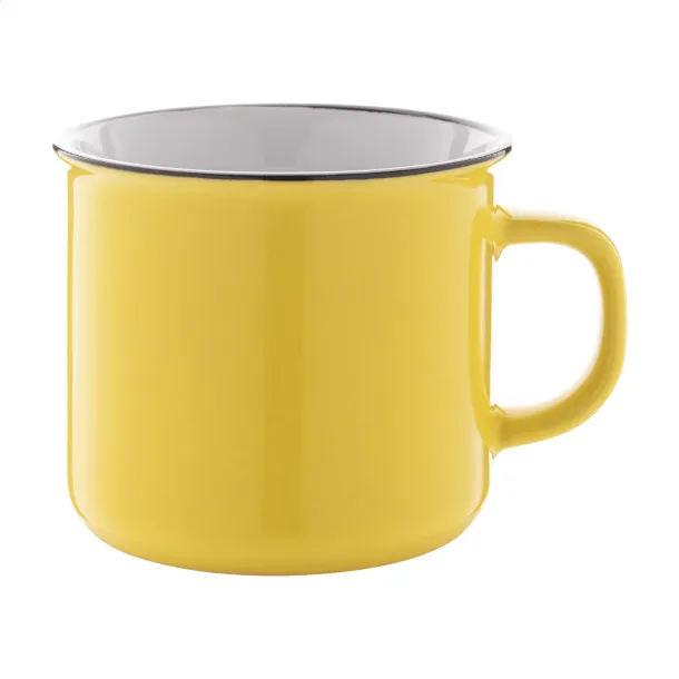 Woodstock vintage mug Yellow White