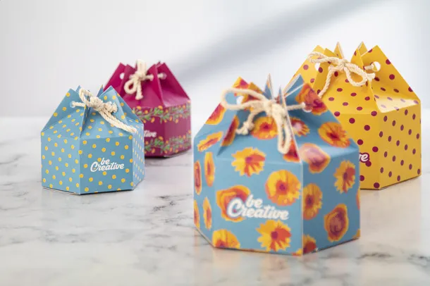 CreaBox HexaCord M hexagonal gift box White