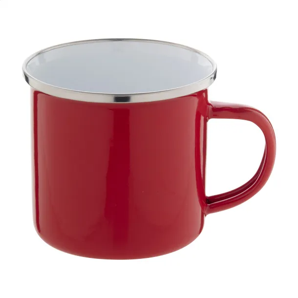 Enavint emajlirana šalica, 300 ml Crvena Bijela