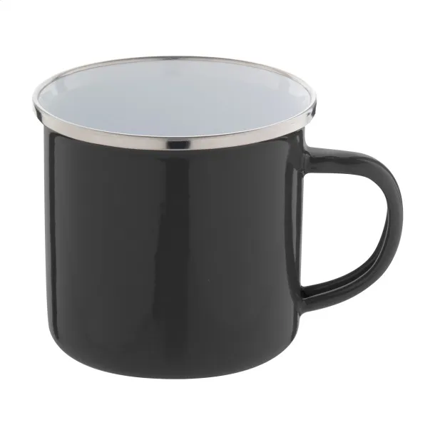 Enavint emajlirana šalica, 300 ml Crna Bijela