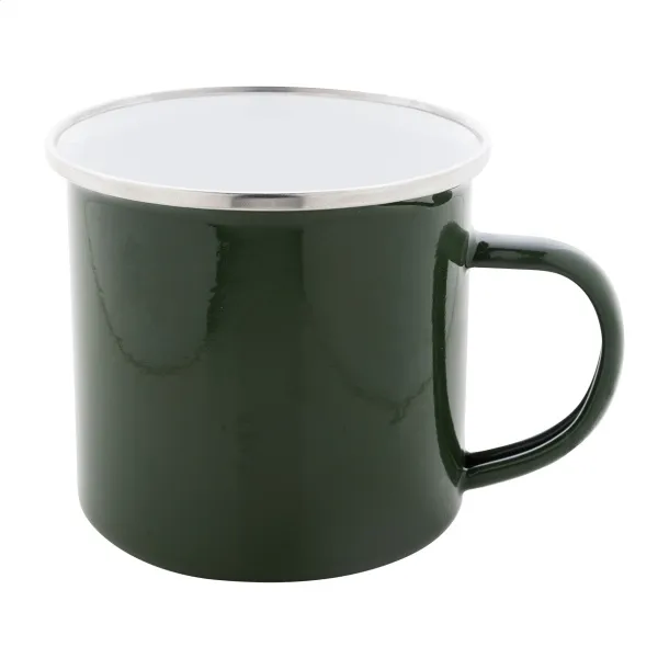 Enavint enamel mug Dark green White
