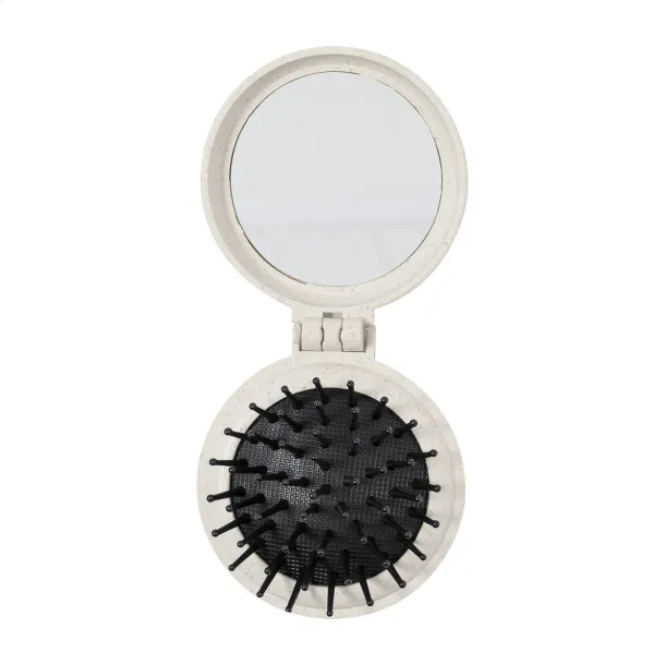 Webrush mirror with hairbrush Natural