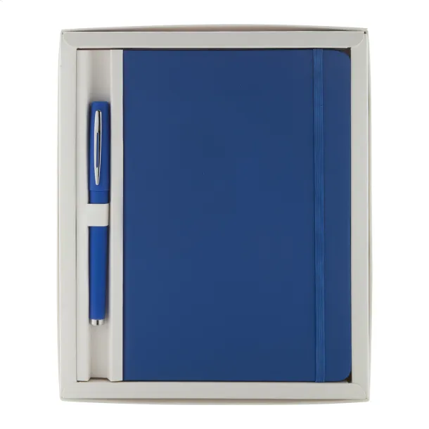 Setpuk komplet notes i kemijska olovka Plava
