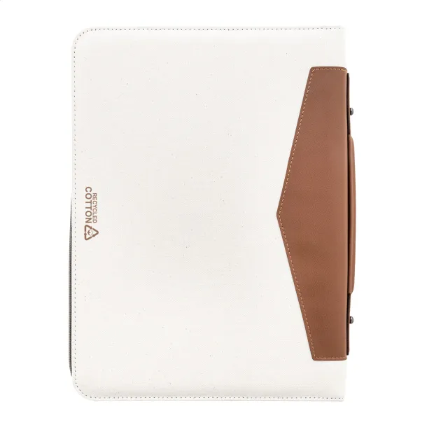 Carbasa Zip recycled canvas document folder Natural