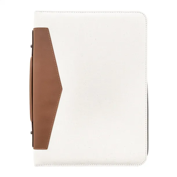 Carbasa Zip recycled canvas document folder Natural