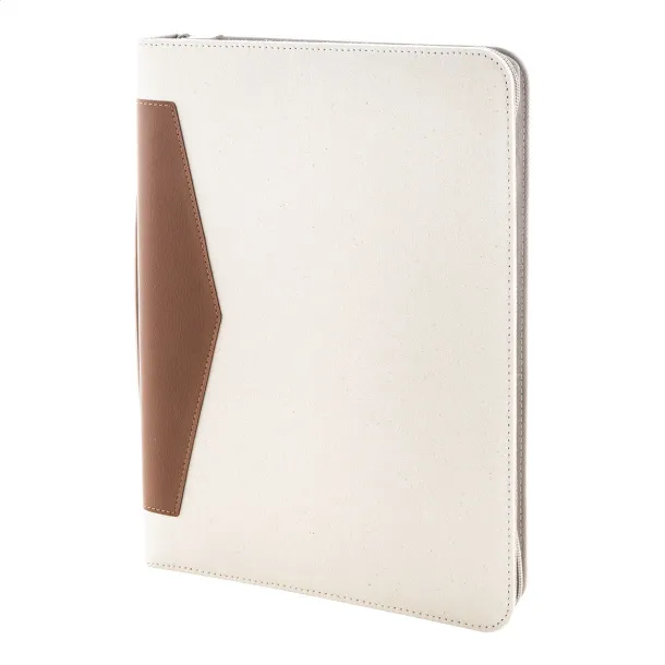 Carbasa Zip recycled canvas document folder Natural