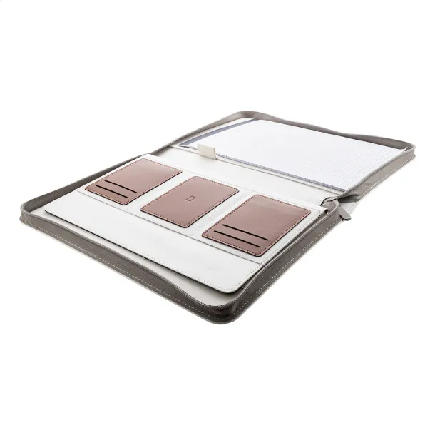 Carbasa Zip recycled canvas document folder Natural