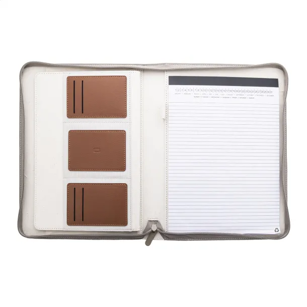 Carbasa Zip notes mapa od recikliranog platna Prirodna