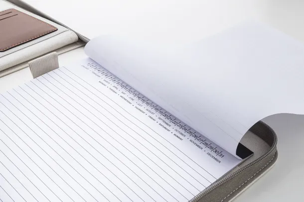 Carbasa Zip recycled canvas document folder Natural