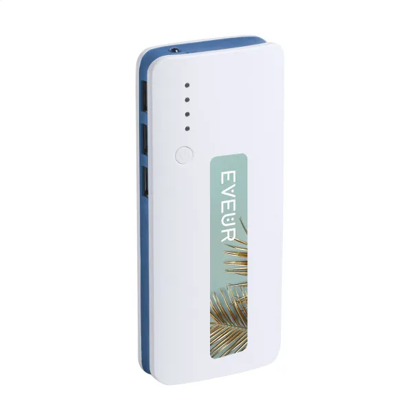 Tenak USB prijenosna baterija, 10 000 mAh Svijetlo plava Bijela
