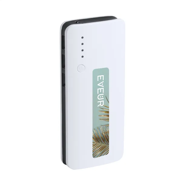 Tenak USB prijenosna baterija, 10 000 mAh Crna Bijela