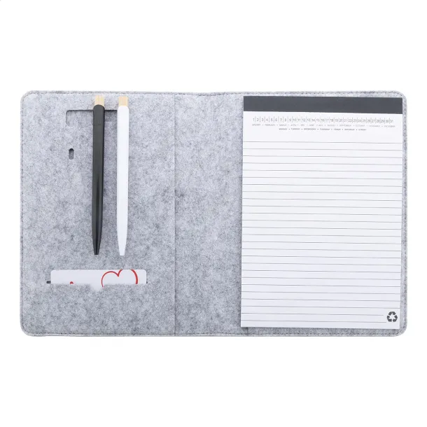 Refelt Meet notes mapa od RPET filca, A5 Siva