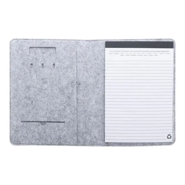 Refelt Meet notes mapa od RPET filca, A5 Siva