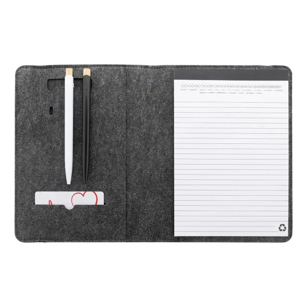 Refelt Meet notes mapa od RPET filca, A5 Tamno siva