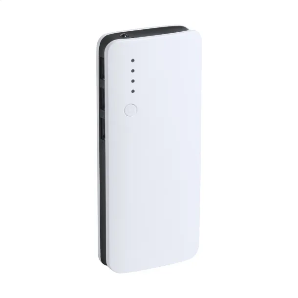 Tenak USB prijenosna baterija, 10 000 mAh Crna Bijela