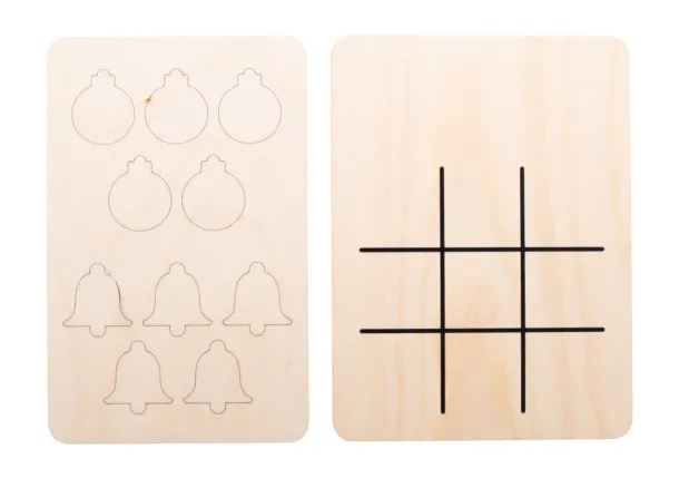 TixTax Christmas tic-tac-toe, star & Christmas tree Natural