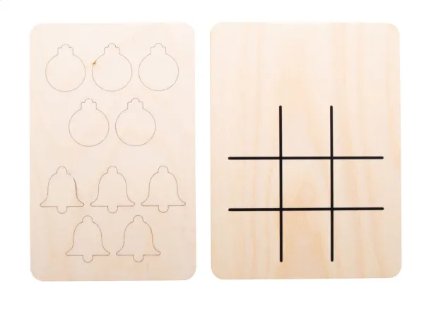 TixTax Christmas tic-tac-toe, star & Christmas tree Natural