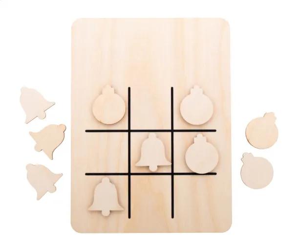 TixTax Christmas tic-tac-toe, star & Christmas tree Natural