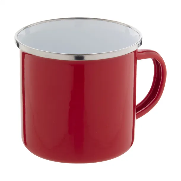 Enavint emajlirana šalica, 300 ml Crvena Bijela