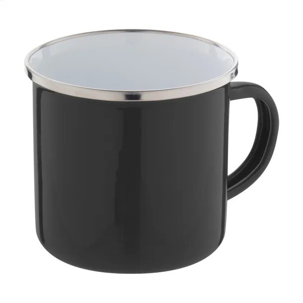 Enavint emajlirana šalica, 300 ml Crna Bijela