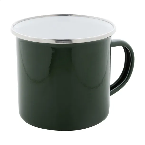 Enavint emajlirana šalica, 300 ml Tamno zelena Bijela